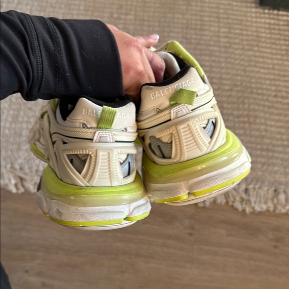 Balenciaga White and Green Track2 Sneakers - Picture 3 of 4